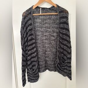 Striped Black and Gray cardigan Sweater